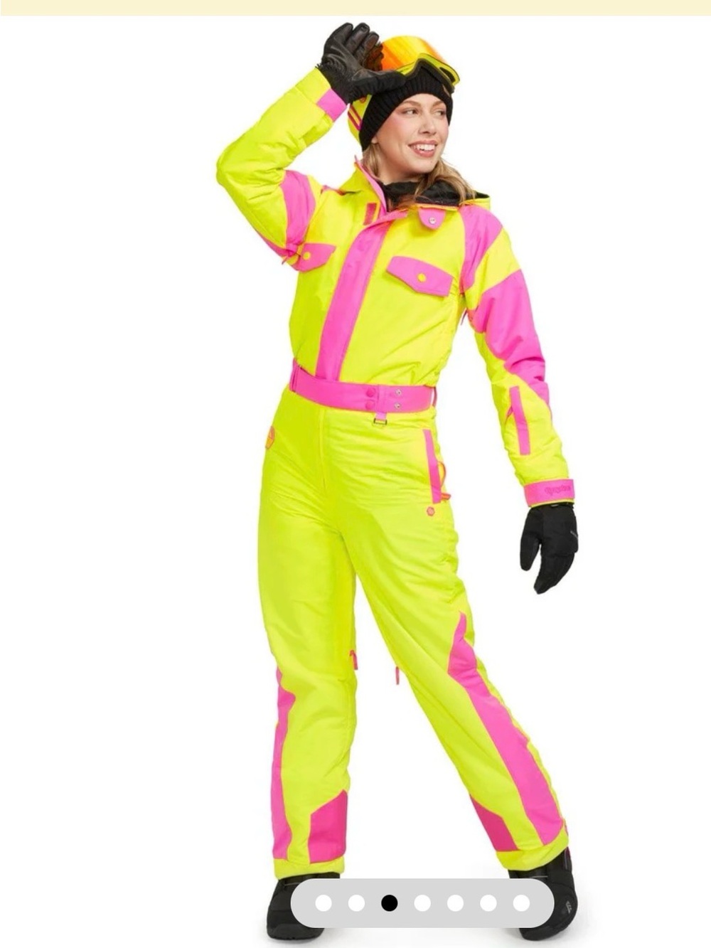 Tipsy Elves - Neon Yellow & Pink Women's Ski Jumpsuit - Madium